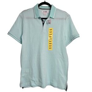 😀 🆕️Original Penguin Mens S P Polo Shirt Light Aqua Blue Short Sleeve Pima
